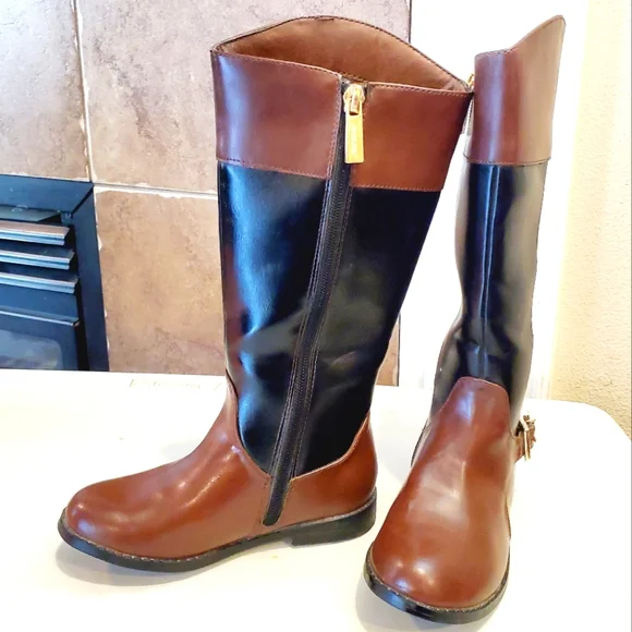 MICHAEL KORS Emma Cash Harness Side Zipper On Off Riding Boots Style Girls Sz 11 - Picture 3 of 9